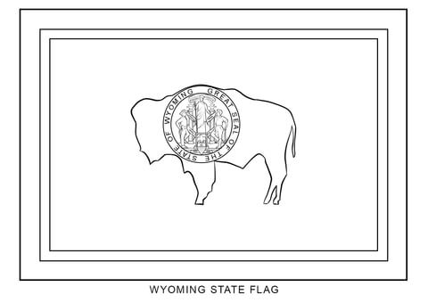 Wyoming State Flag Coloring page
