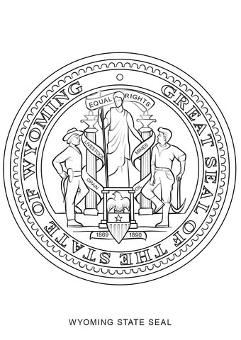 Wyoming State Seal Coloring page