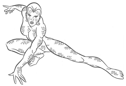 Mystique, a shapeshifter who can mimic the appearance of any person Coloring page