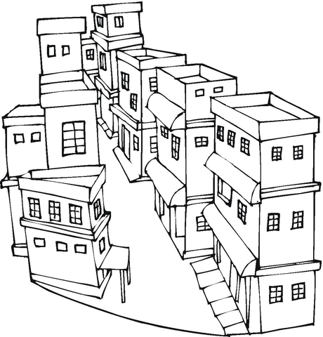 A Street of a city Coloring page