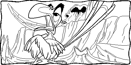 Zazu, a feisty red-billed hornbill Coloring page