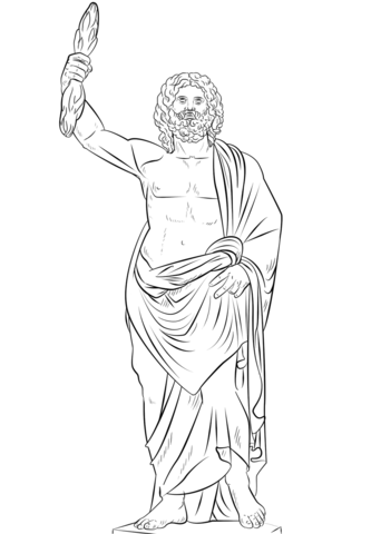 Zeus Greek God Coloring page