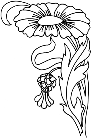 Zinnia Flower  Coloring page