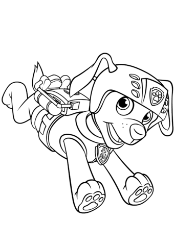 Zuma with Scuba Gear Backpack Coloring page