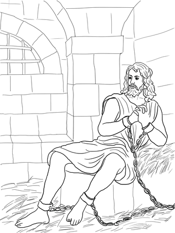 John the Baptist in Prison Coloring page