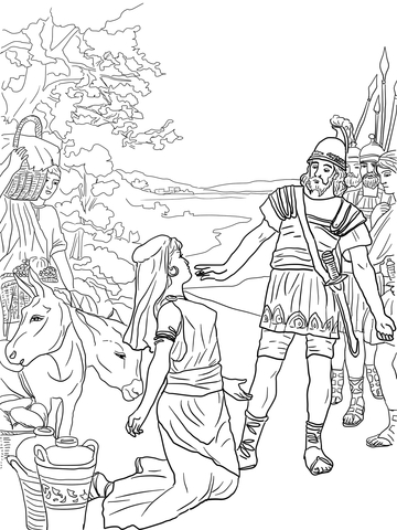 David and Abigail Coloring page