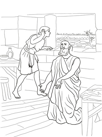 Elisha and His Servant Coloring page