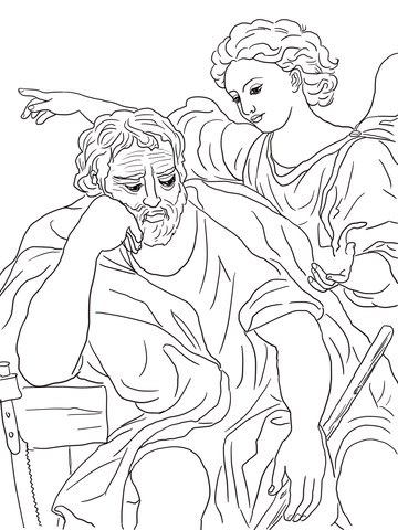 The Dream of Saint Joseph Coloring page