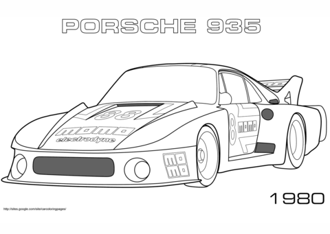 1980 Porsche 935 Coloring page