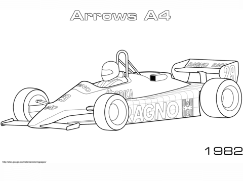 1982 Arrows A4 Coloring page