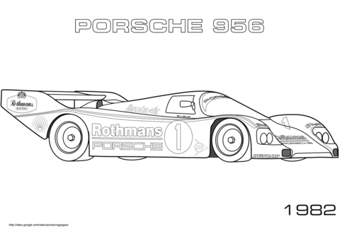 1982 Porsche 956 Coloring page