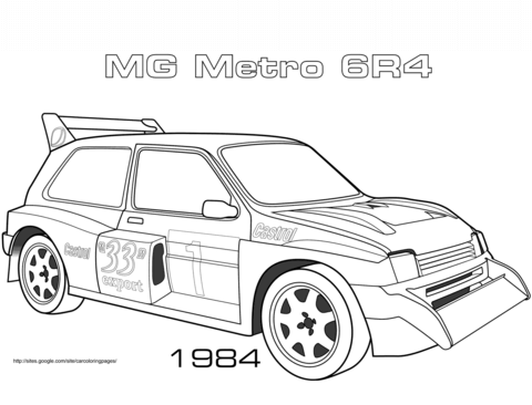 1984 MG Metro 6R4 Coloring page
