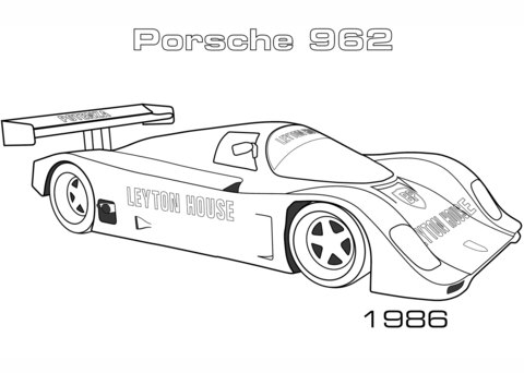 1986 Porsche 962 Coloring page