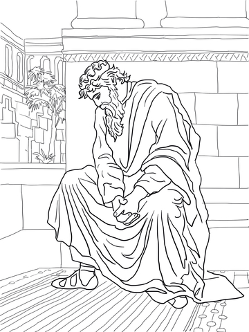 David Weeping Over the Death of Absalom Coloring page