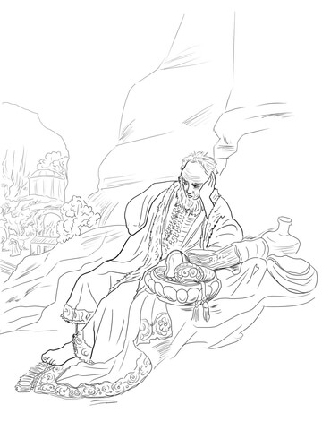 Jeremiah Lamenting the Destruction of Jerusalem Coloring page