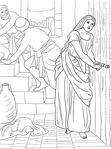 Rahab Hides the Spies Coloring page