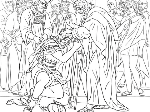 Joshua is Named the Successor of Moses Coloring page