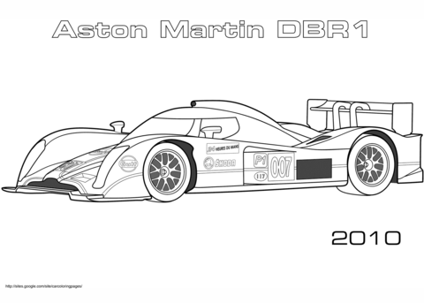 2010 Aston Martin DBR1 Coloring page