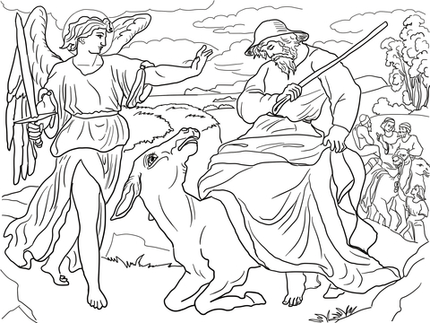 Balaam and His Donkey Coloring page