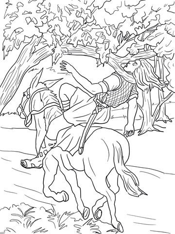 Absalom Death Coloring page