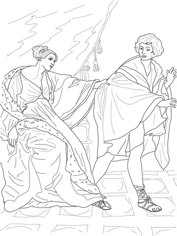 Joseph and Potiphar's Wife Coloring page