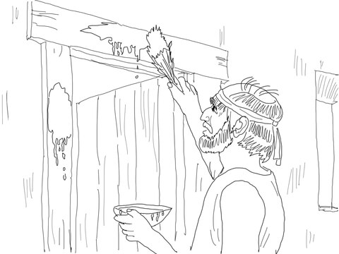 Blood on the Doorposts Coloring page