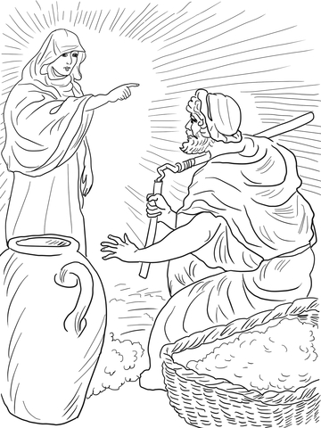 God's Angel Called Gideon Coloring page