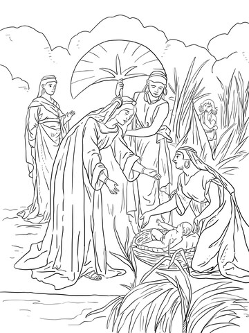 Finding of Moses Coloring page