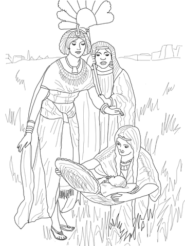 The Finding of Baby Moses Coloring page