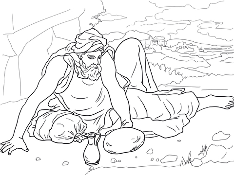 Elijah in the Wilderness Coloring page