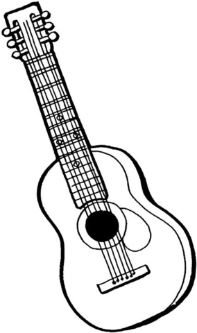 6 String Guitar  Coloring page