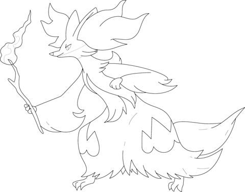 Delphox Coloring page