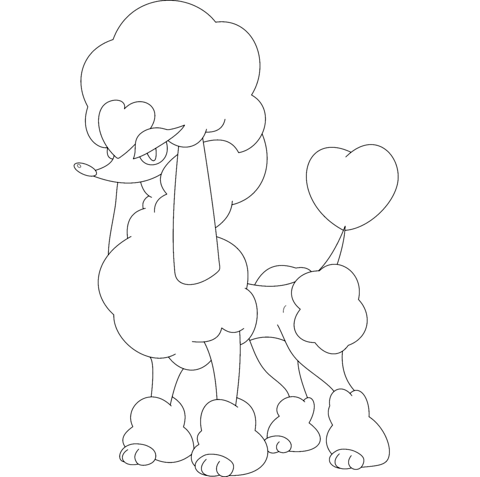 Furfrou in Heart Style Coloring page