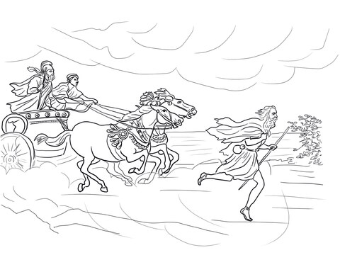 Elijah Runs Away from Jezebel Coloring page