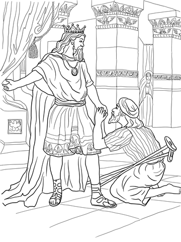 David Helps Mephibosheth Coloring page