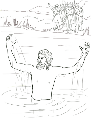 Elisha Heals Naaman Coloring page