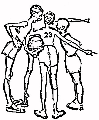 A Game of Basketball by Norman Rockwell Coloring page