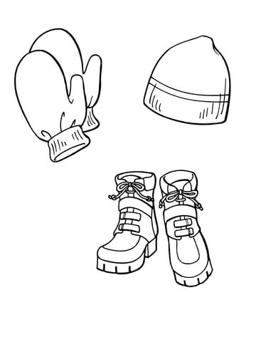 Accessories For Skiing  Coloring page