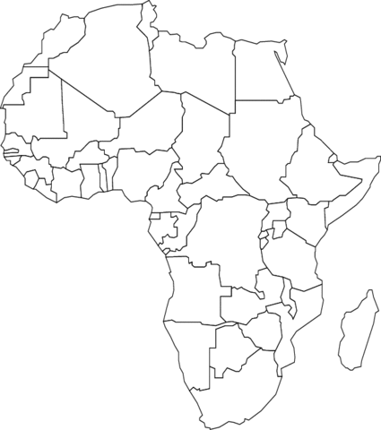 Map of Africa Coloring page