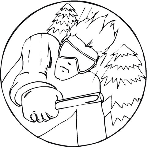 Alpine Skiing  Coloring page