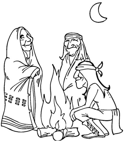 American Indians  Coloring page