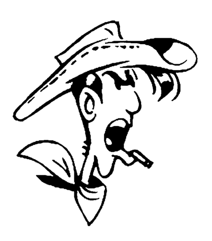 Angry Lucky Luke  Coloring page