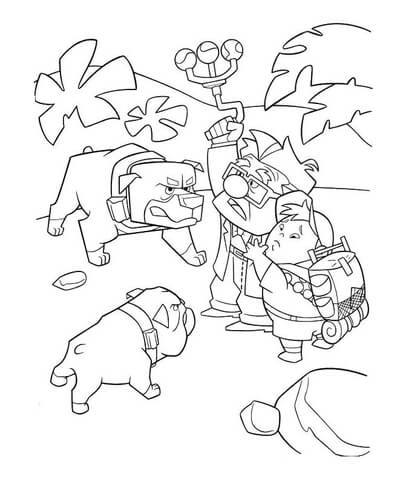 Attacked By Dogs  Coloring page