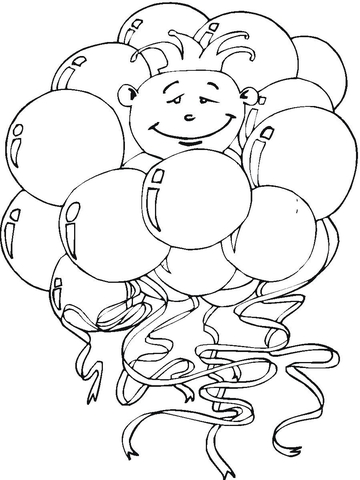 Balloons With Clown  Coloring page