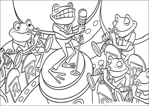 Band of Frogs  Coloring page