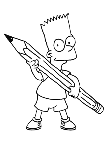 Bart Schoolboy  Coloring page