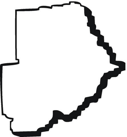 Botswana Map Outline Coloring page