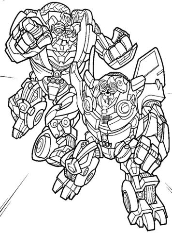 Bumblebee And Jazz  Coloring page