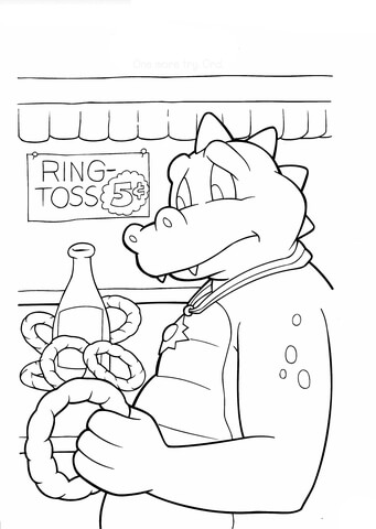 Dragon Buying ring toss Coloring page