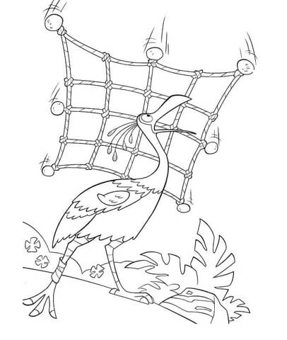 Catching The Bird  Coloring page